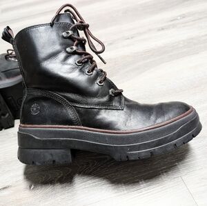 Timberland Malynn Boots Black Waterproof Leather Lug Soles Women's Size 8.5 Tims